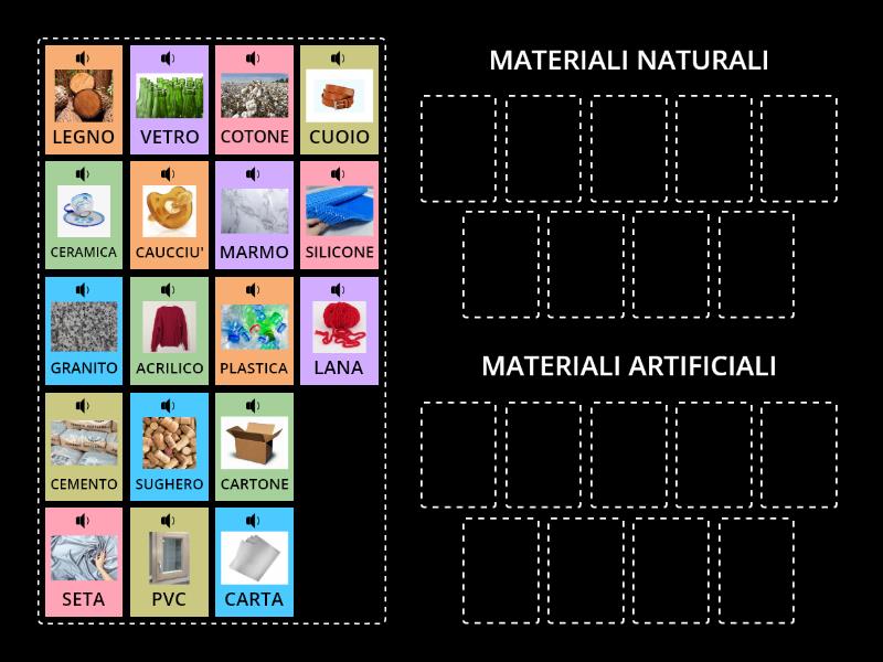 MATERIALI NATURALI O ARTIFICIALI Group Sort