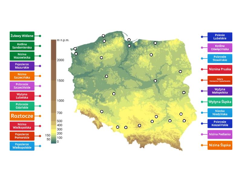 Krainy Geograficzne Polski Labelled Diagram