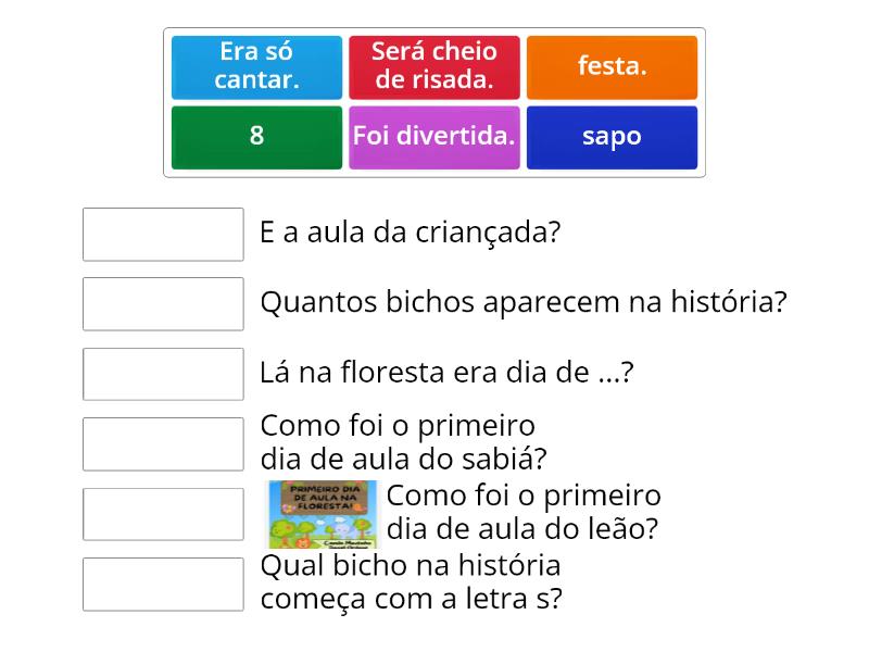 C Pia De O Primeiro Dia De Aula Na Floresta Associa O