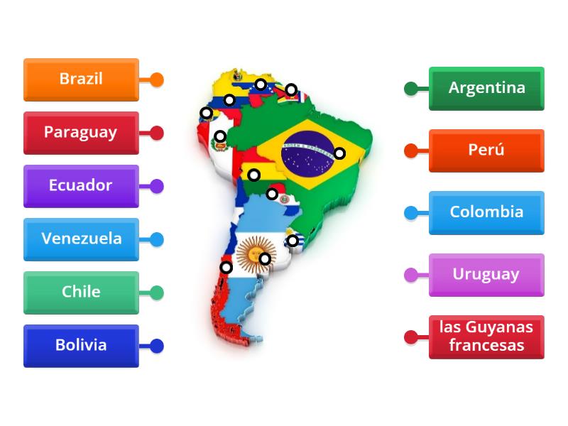 Los Paises De America Del Sur Labelled Diagram