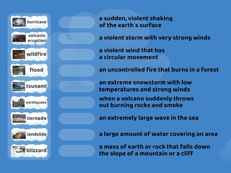 Natural Disasters Matching Game Match Up