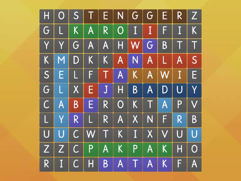 Nama Nama Bahasa Daerah Wordsearch