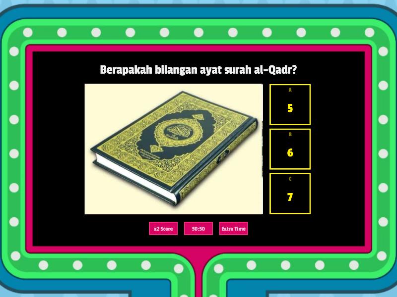 Pendidikan Islam Tahun Kefahaman Surah Al Qadr Gameshow Quiz