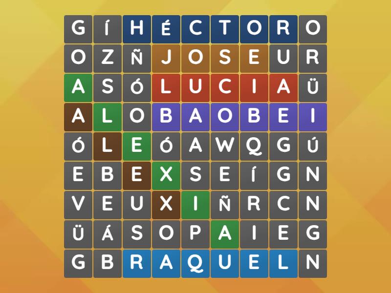 Sopa De Letras Nombres Wordsearch