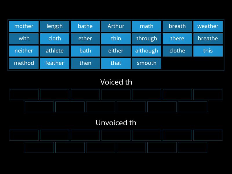 Voiced Or Unvoiced Th Group Sort