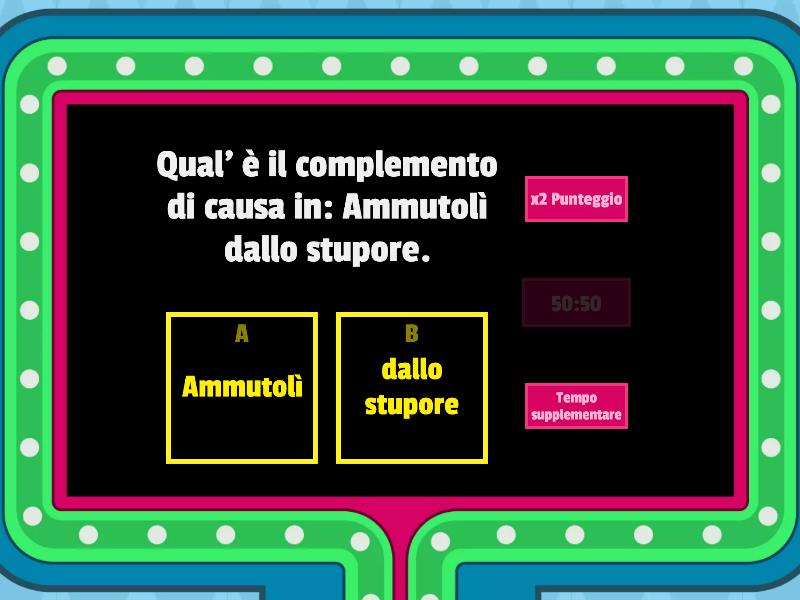 Complemento Di Causa Gameshow Quiz