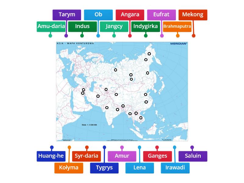 Azja Rzeki Labelled Diagram