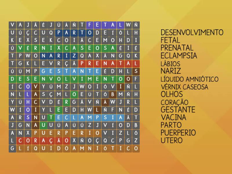 Corpo Humano Wordsearch