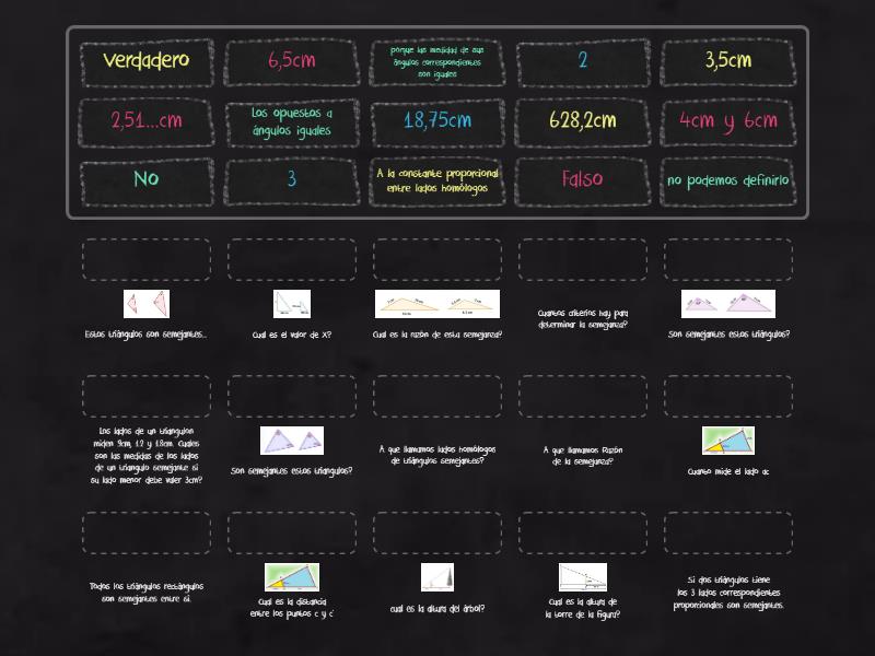 Semejanza Triangulos Match Up