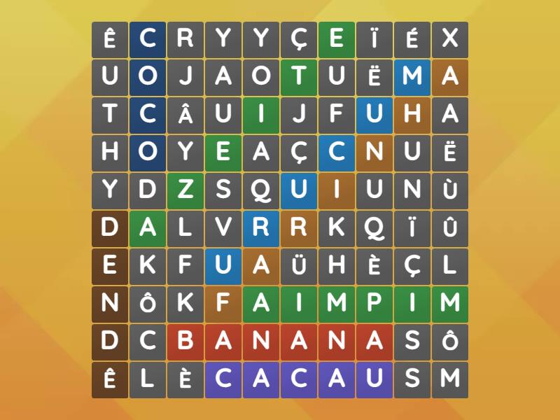 Encontre No Ca A Palavras Nomes De Produtos Da Nossa Regi O Wordsearch