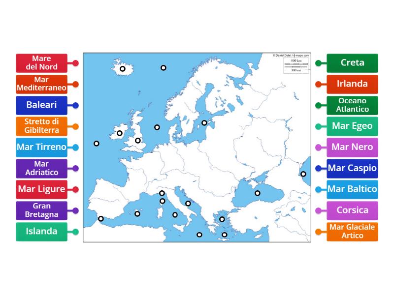 Carta Muta Mari E Isole D Europa Labelled Diagram