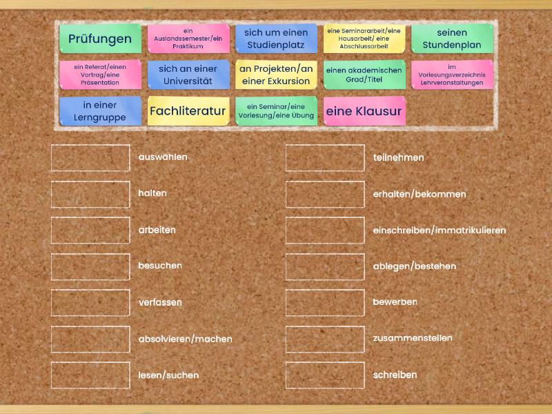 B2 Kap 9 Wiederholung Wortschatz Zum Studium Une Las Parejas