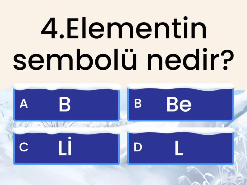 7 Sınıf fen Elementler Test