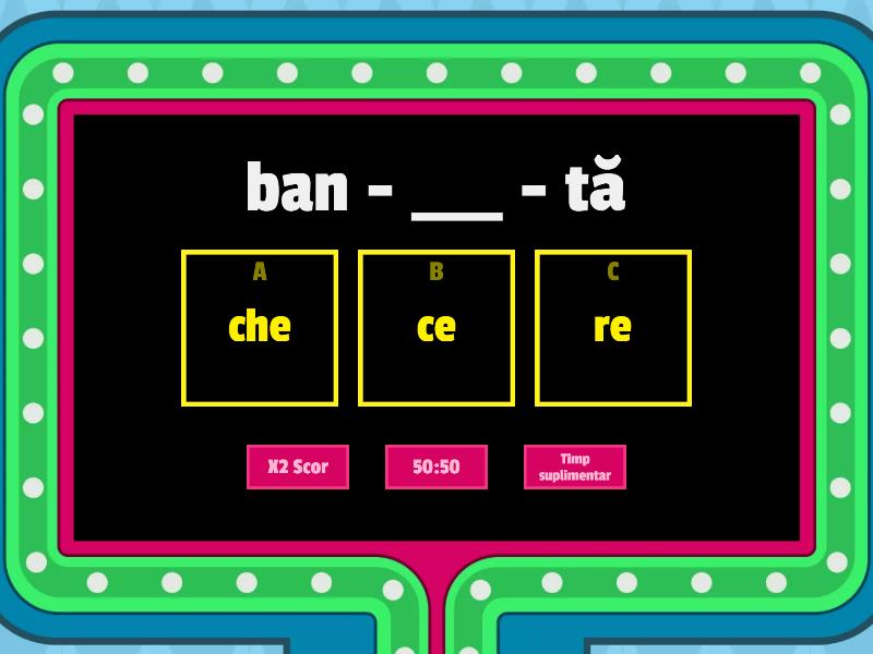 Identifică silaba corectă Gameshow quiz