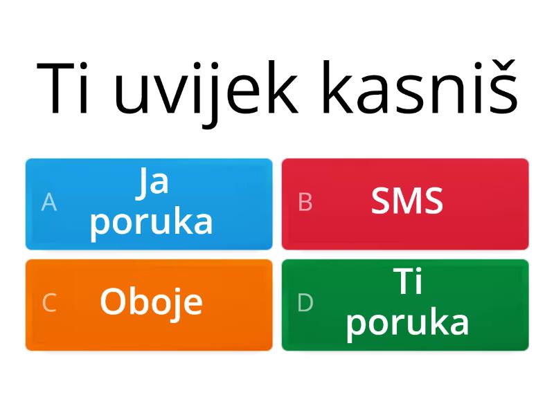 Ja Poruke I Ti Poruke Quiz