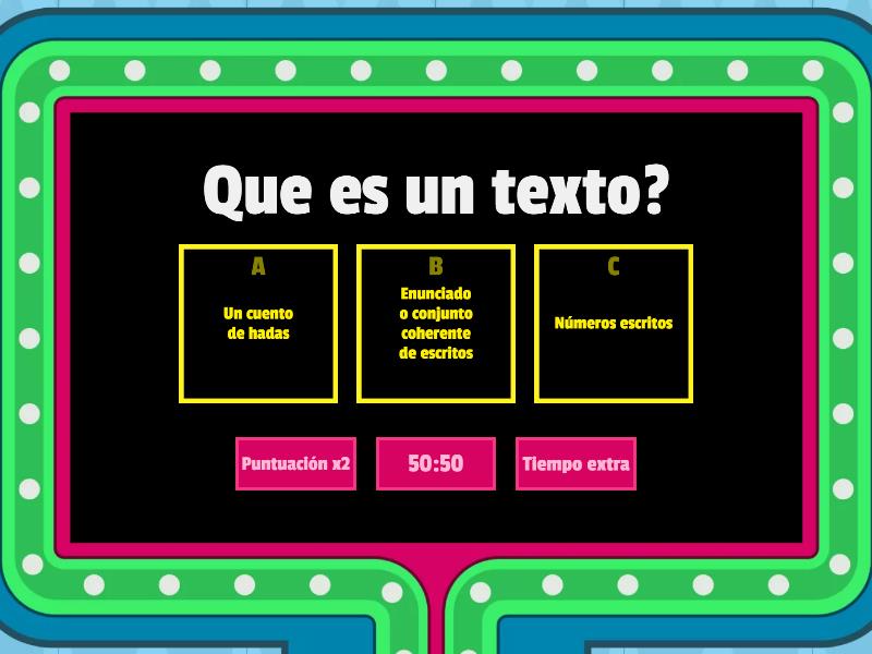 Texto Tipos De Textos Gameshow Quiz