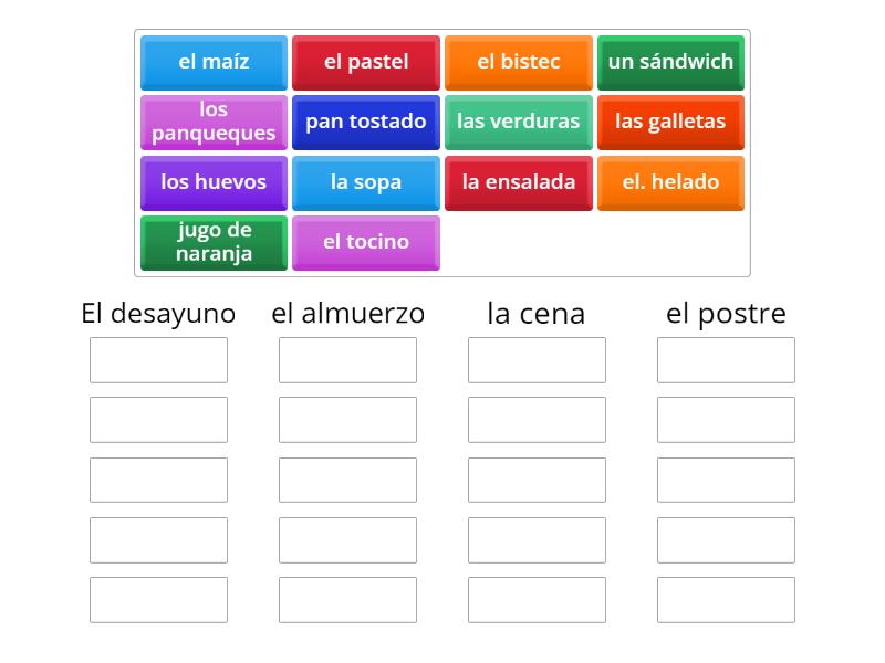 Unidad La Comida Group Sort