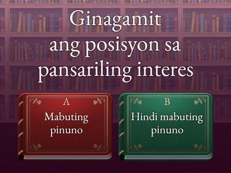 Mga Katangian Ng Mabuting Pinuno Cuestionario