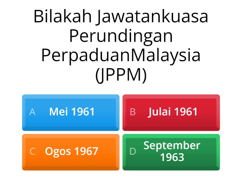 Sejarah Pembentukan Malaysia Tahun Quiz