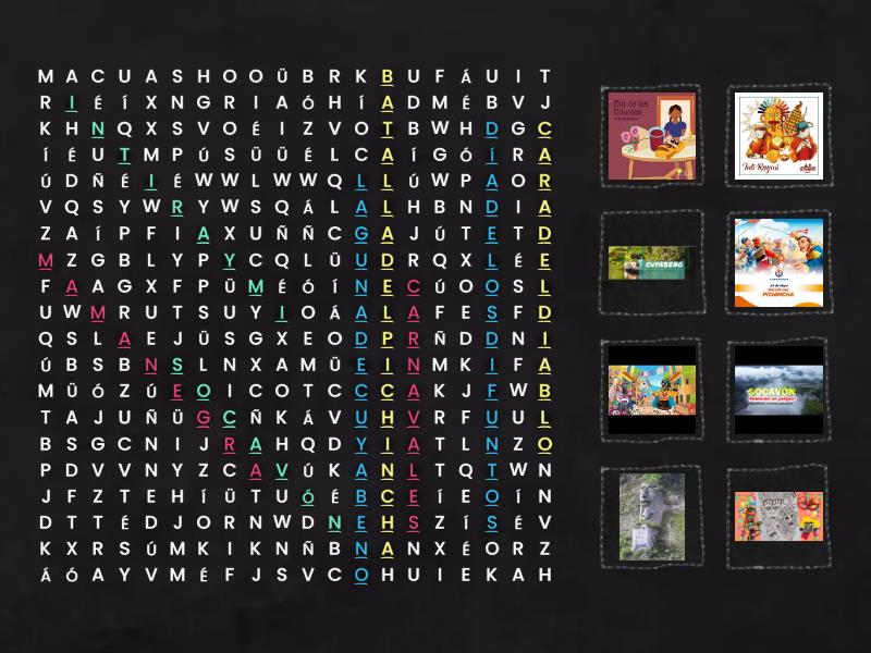 Tradiciones Y Costumbres Del Ecuador Wordsearch