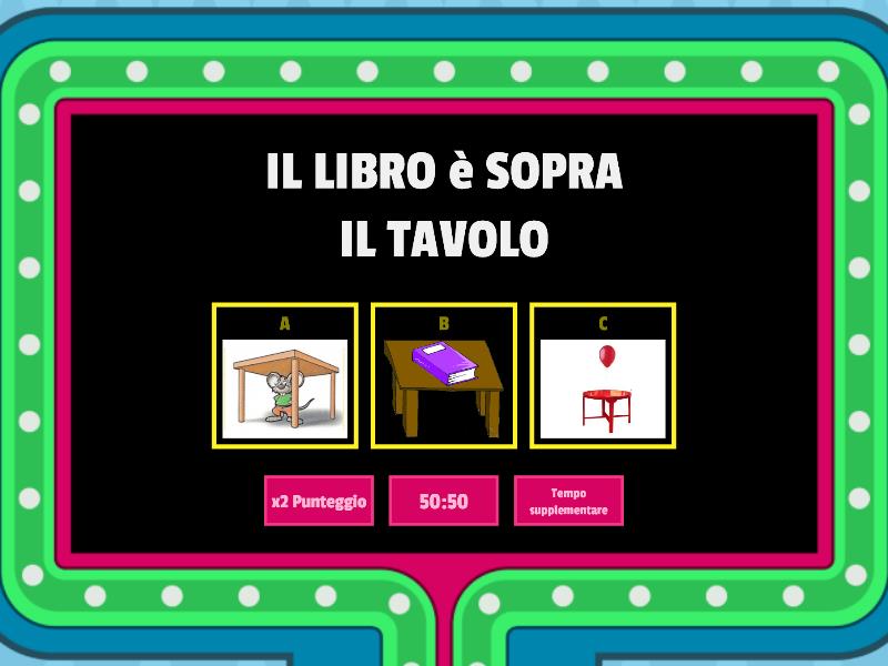 Comprensione Frasi Sotto Sopra Gameshow Quiz