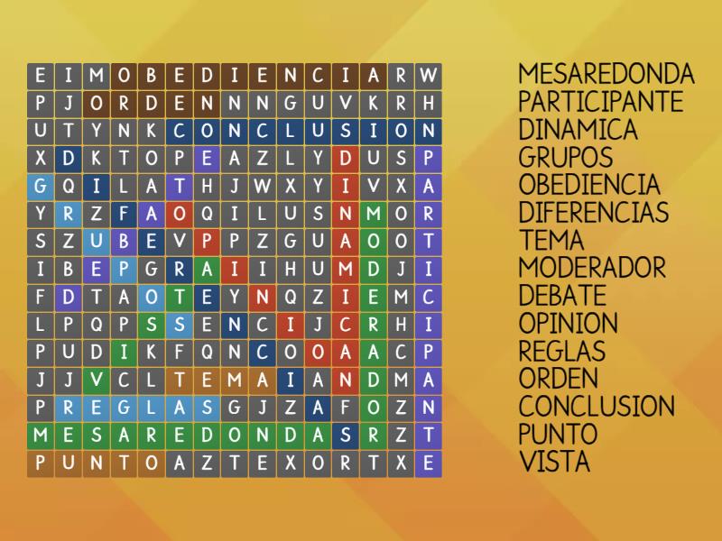 Mesa Redonda Wordsearch