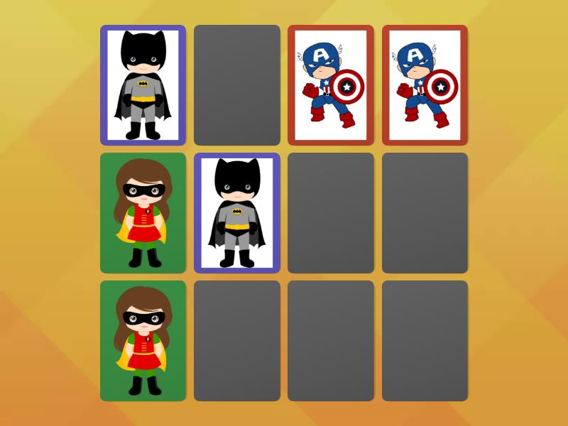 Superheroes Juego De Memoria Matching Pairs