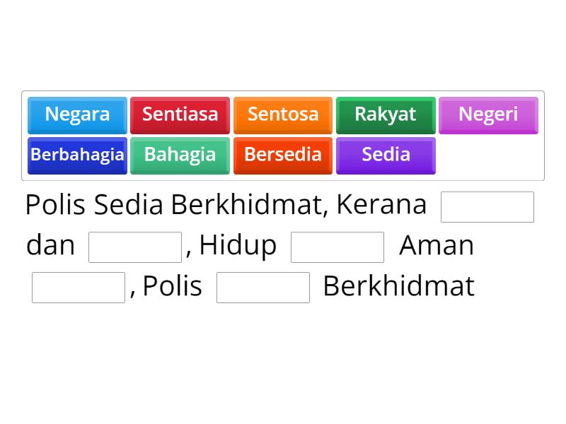 Polis Sedia Berkhidmat Sang Saka Biru Complete The Sentence