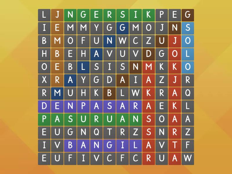 Kota Yang Ada Di Indonesia Wordsearch