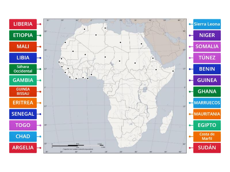 Frica Pol Tica Mapa Norte Diagrama Con Etiquetas