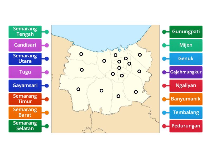 Pembagian Kecamatan Di Kota Semarang Labelled Diagram