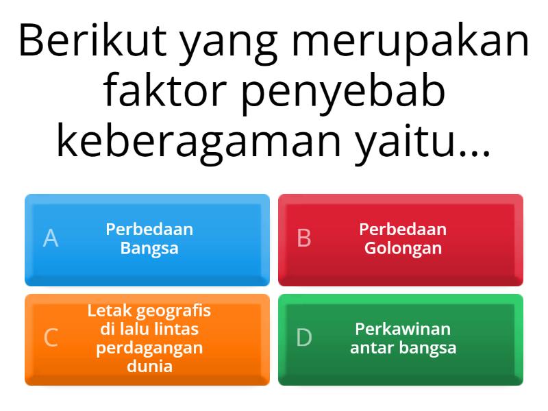 Keberagaman Dalam Bingkai Bhineka Tunggal Ika Quiz