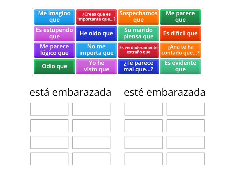 Indicativo O Subjuntivo 3 Group Sort