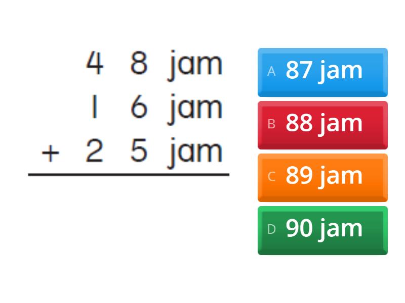 Tahun 3 Unit 5 TP3 Menyelesaikan Ayat Matematik Melibatkan Masa Quiz