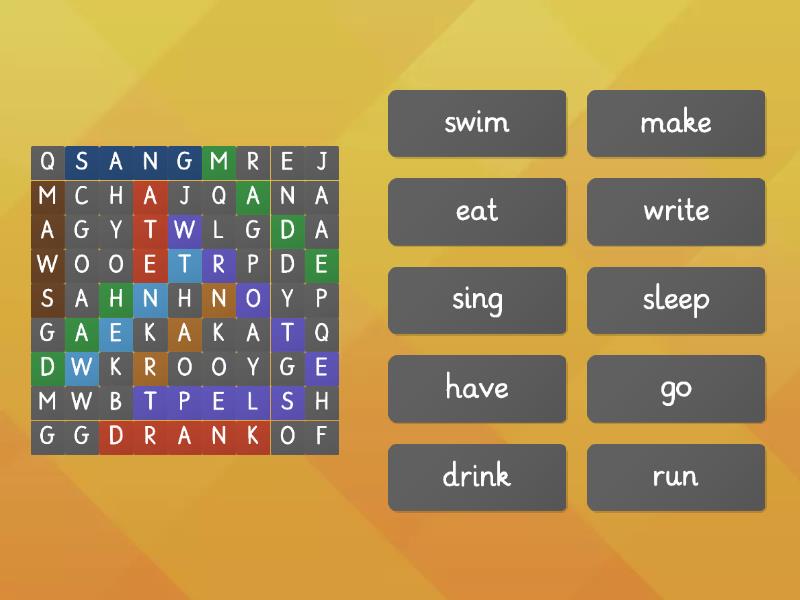 Irregular Verbs Sopa De Letras