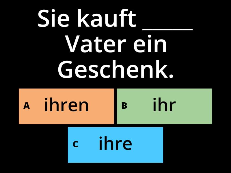 Possessivartikel Mein Dein Sein Ihr Im Akkusativ