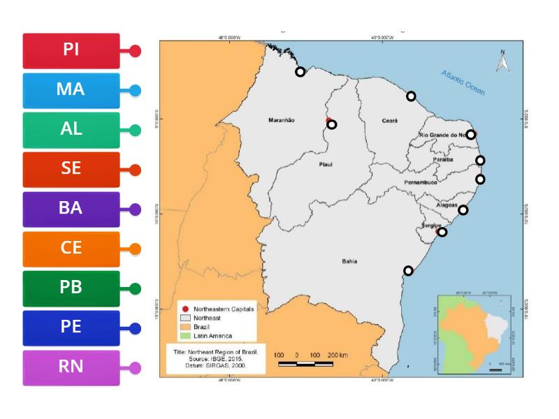 Siglas Do Nordeste Brasileiro Labelled Diagram