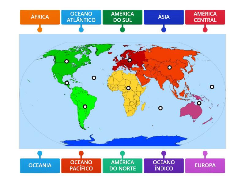 Continentes E Oceanos Labelled Diagram