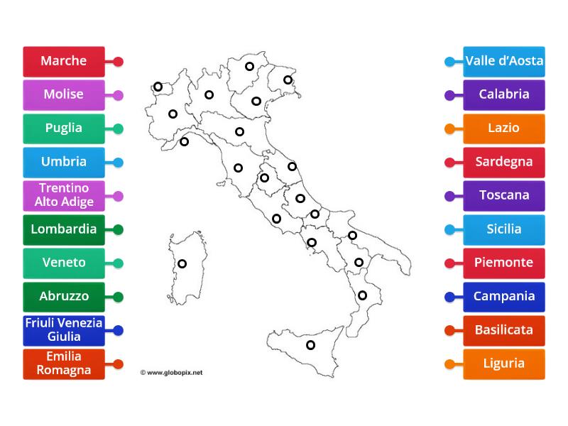 Regioni D Italia Labelled Diagram