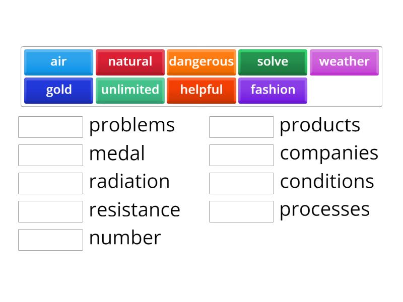 Unit Reading Collocations Match Up