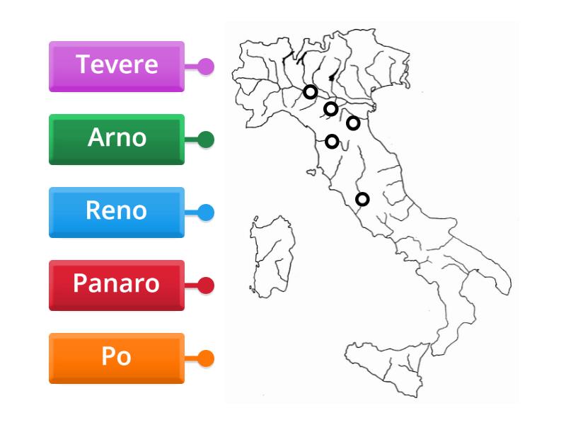 FIUMI D ITALIA Diagrama Con Etiquetas