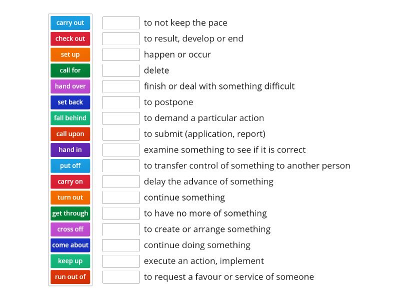 Phrasal Verbs Module 6 Match Up