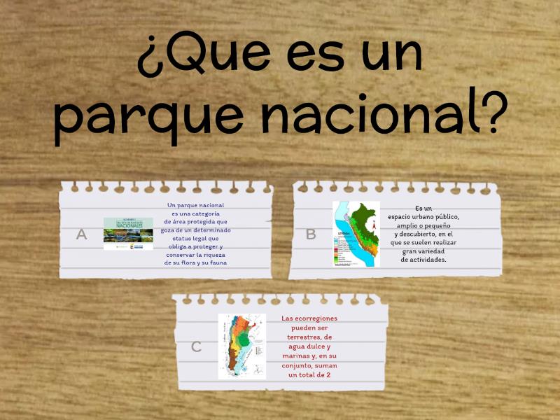 Parques Nacionales Ecorregiones Quiz