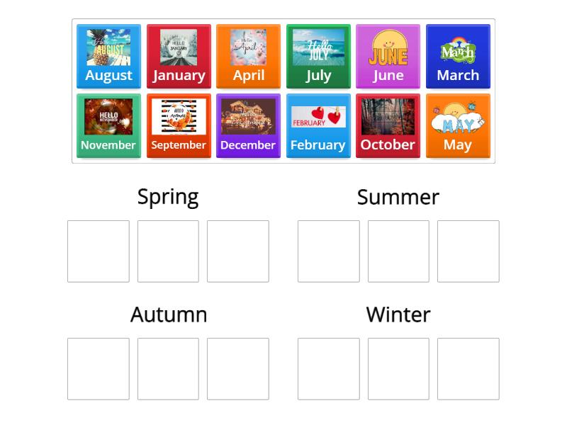 Seasons Months Of The Year Ordenar Por Grupo