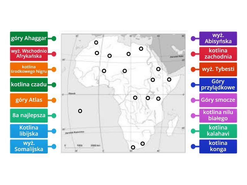 Geografia Afryka Mapa Kotliny Wyzyny Gury Labelled Diagram