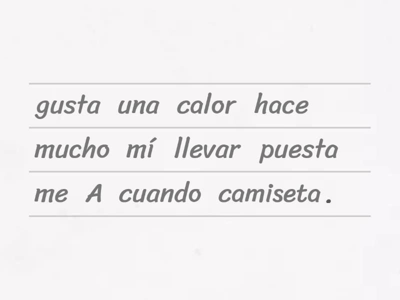 Gustar Y Encantar Phrases Unjumble