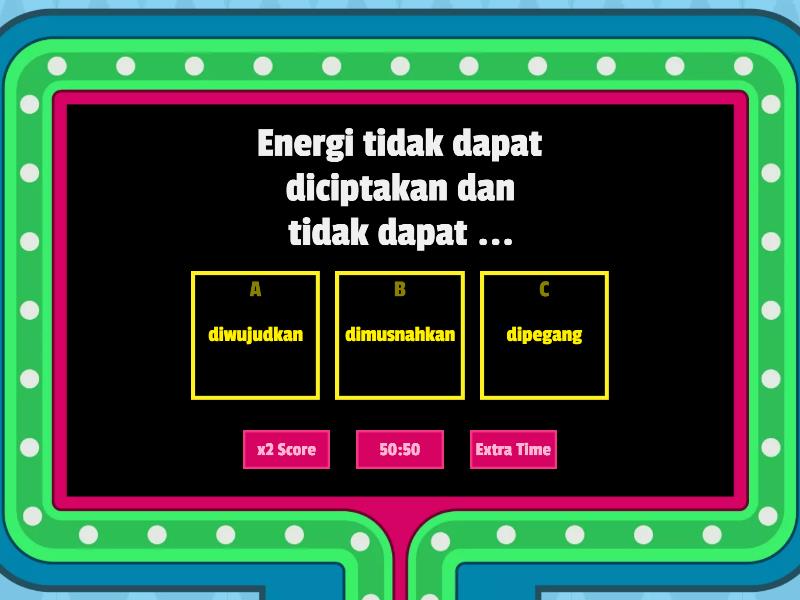 Kuis Kekekalan Dan Bentuk Energi IPAS Kelas 4 Gameshow Quiz