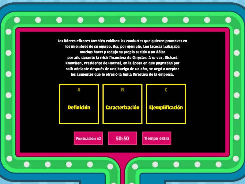 Recursos Discursivos Del Texto Informativo Gameshow Quiz