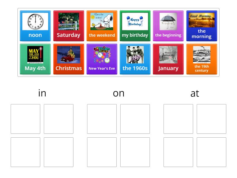 Prepositions Of Time Group Sort