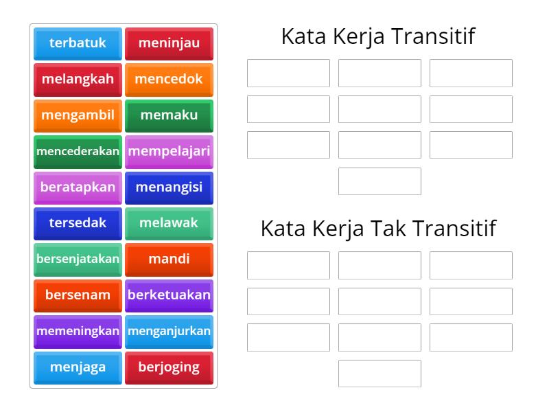 Kata Kerja Transitif Dan Kata Kerja Tak Transitif Group Sort